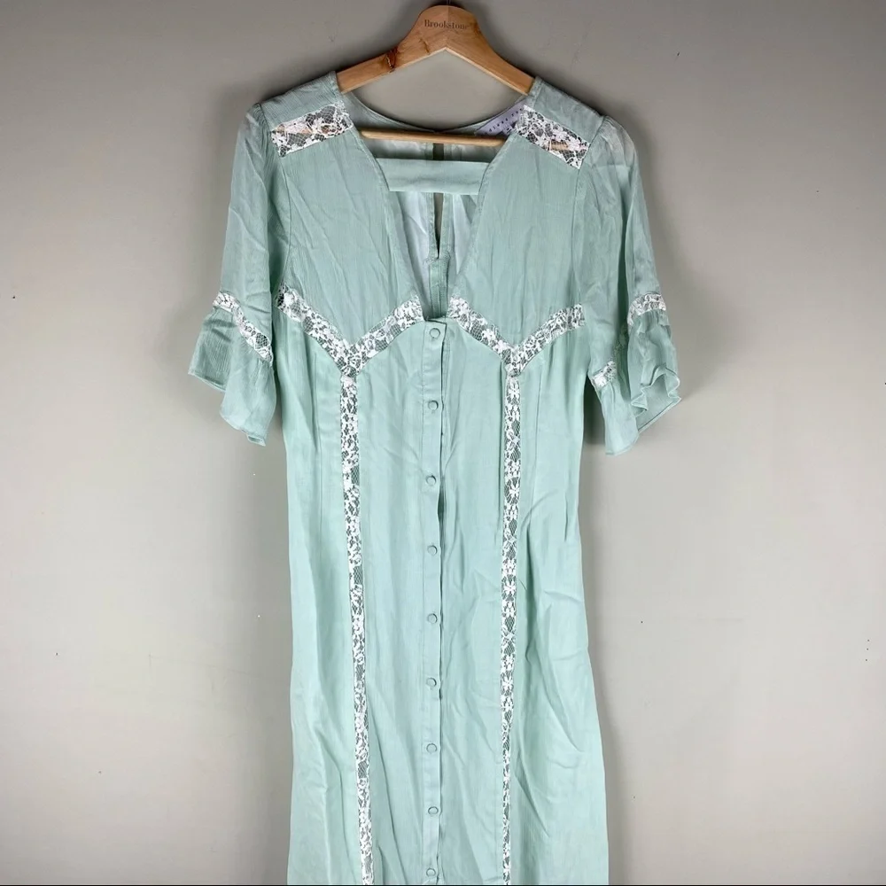 Endless Rose: Cottage Core Floral Lace Prairie Flowy Midi Maxi Dress Size Medium - Picture 2 of 8